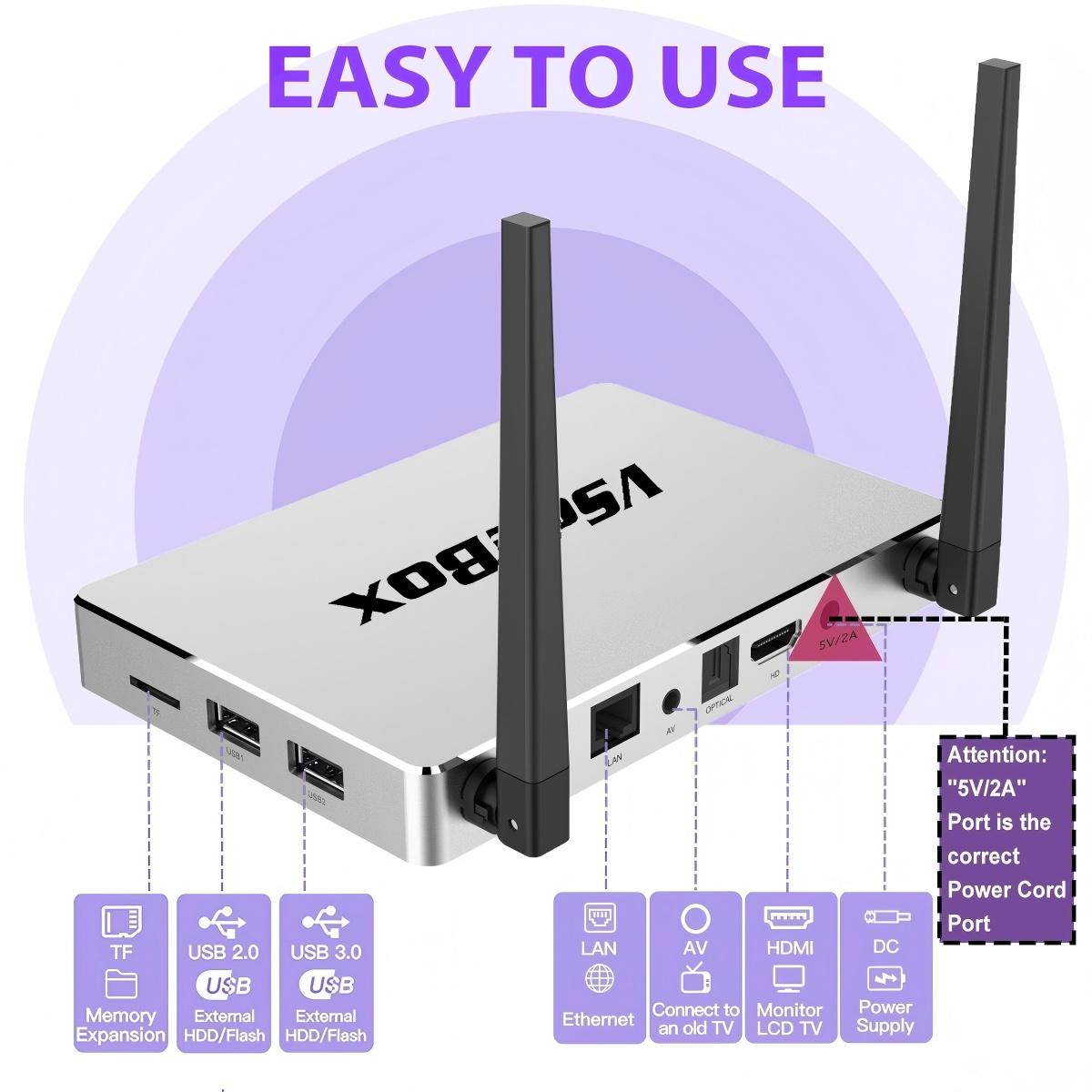 vSeeBox Elite 8K Android TV Box easy to setup