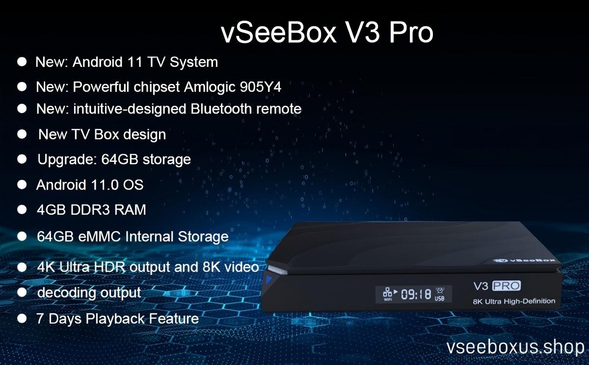 vSeeBox V3 Pro Android TV Box Features and Hardware Specifications